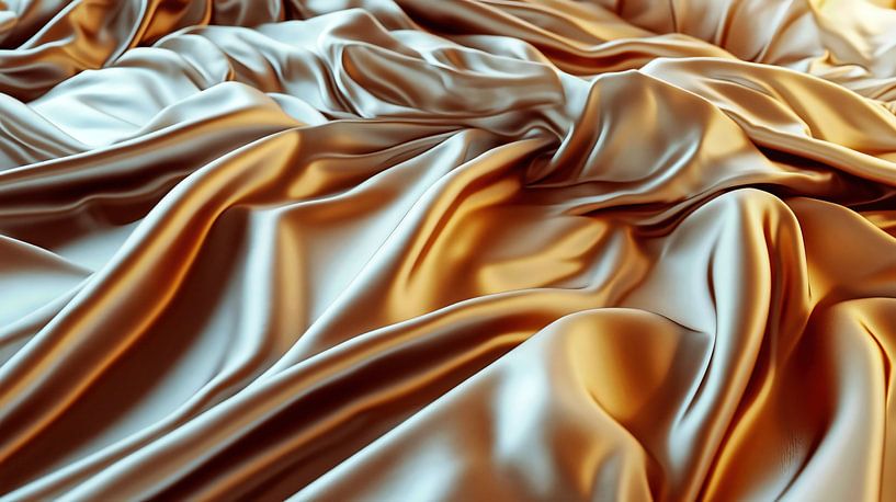 Luxurious golden silk scarf by Frank Heinz