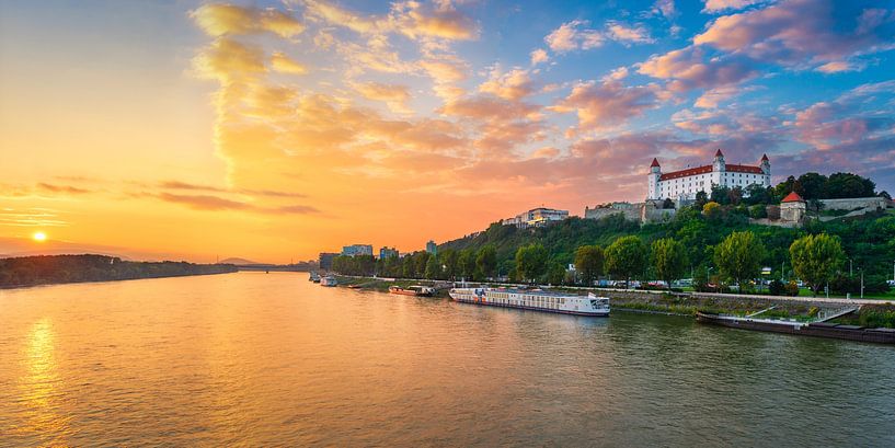 Donau und Burg von Bratislava, Slowakei von Michael Abid