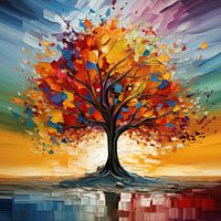 Kleurrijke boom abstract