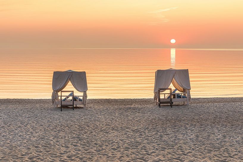 Daybeds at the Hamptons beach of Scharbeutz at the Baltic Sea by Voss photography
