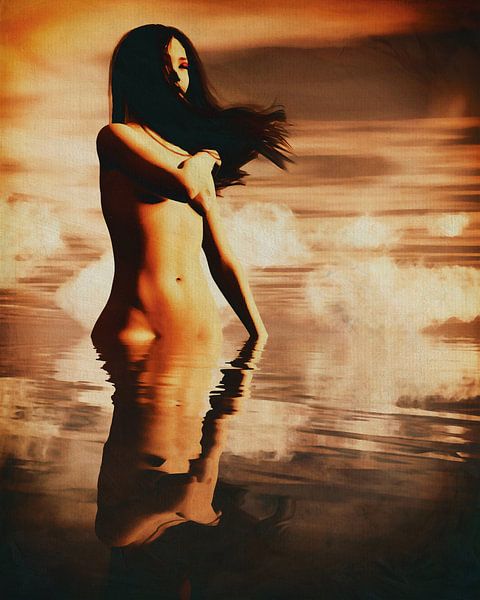 Ein Mädchen nimmt ein Bad von Jan Keteleer