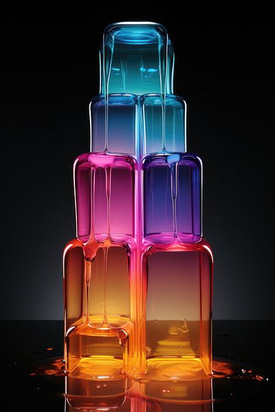 Gelei regenboog kunst van Digitale Schilderijen