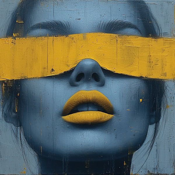 Portrait Jaune Bleu | Gras Silence par Caprices d'Art
