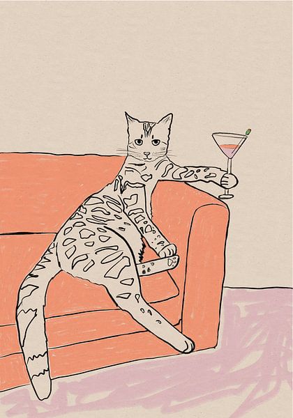 Cocktail Katze lustig Katze Humor lustig trinken Katze von Sharyn Bursic