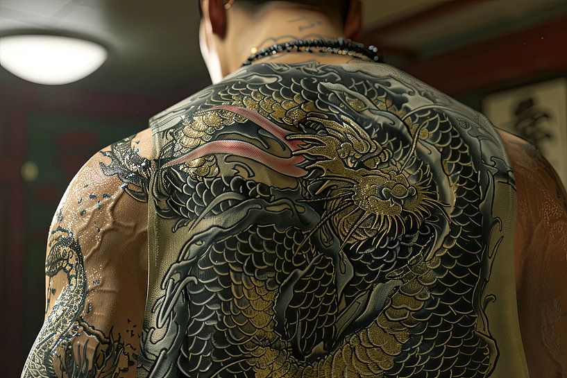 malerisches Porträt japanischer Mann mit Tätowierung von Egon Zitter