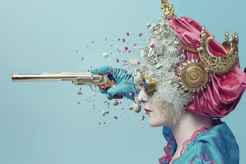 surrealisme, portret, vrouw "Tussen Droom en Werkelijkheid" van Joriali fotografie en schilderijen