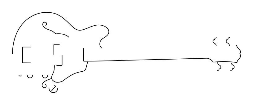 Bass Silhouette (hollow body style) by Drawn by Johan