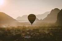 Montgolfière Vang Vieng au coucher du soleil, Laos
