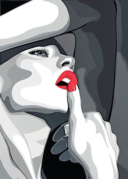 Bold Elegance - Art mural Lèvres rouges par darrent Mark