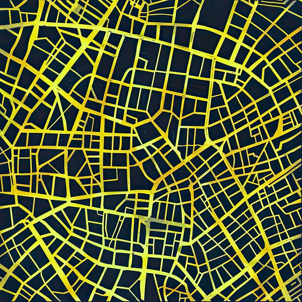 Plan d'étage urbain Décoration murale par Vlindertuin-Art