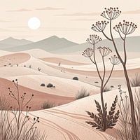 Gelassener Wüsten-Sonnenuntergang