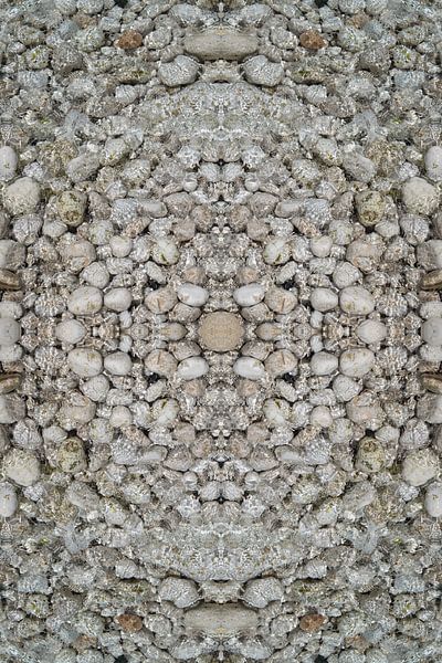 Clear sea water, white stones and symmetry 1 by Adriana Mueller