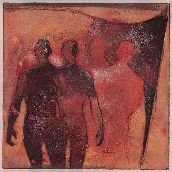 Verbundenheit 2, Monotypie von Helga Pohlen - ThingArt