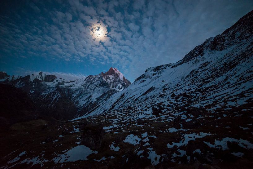 Fort clair de lune à Annapurna Basecamp Népal par Ellis Peeters