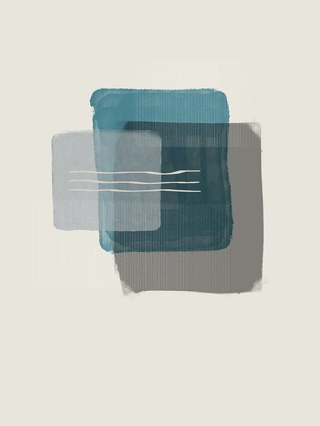 Formes abstraites modernes dans des tons de bleu et de gris avec des textures par Imaginative