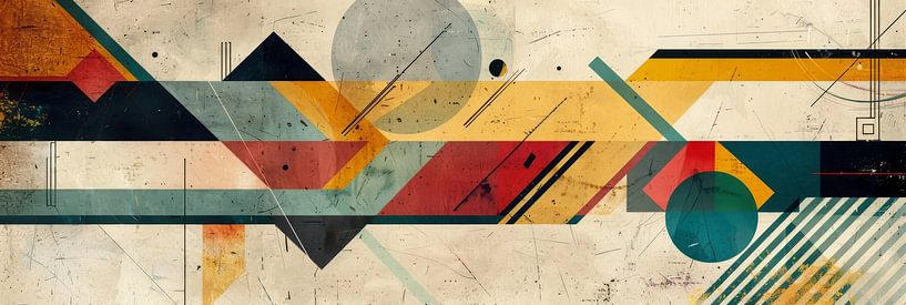 Geometrische harmonie - abstracte compositie in aardetinten van Poster Art Shop