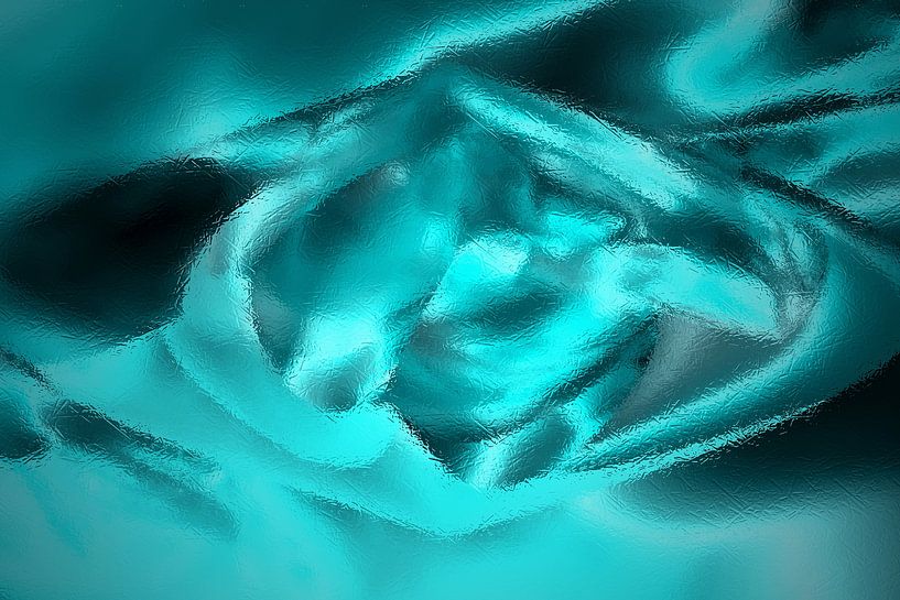 Blue art behind glass by Henk Egbertzen