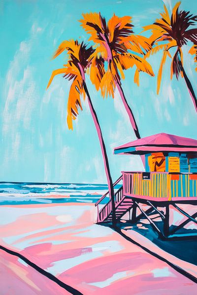 Beach house Palmen by Poster Art Shop