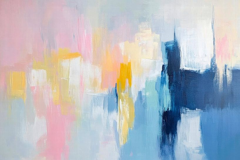 Abstrakte Farbenpracht – Sanfte Töne von Poster Art Shop