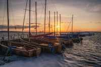 Sailboats at a jetty in Steinhude
