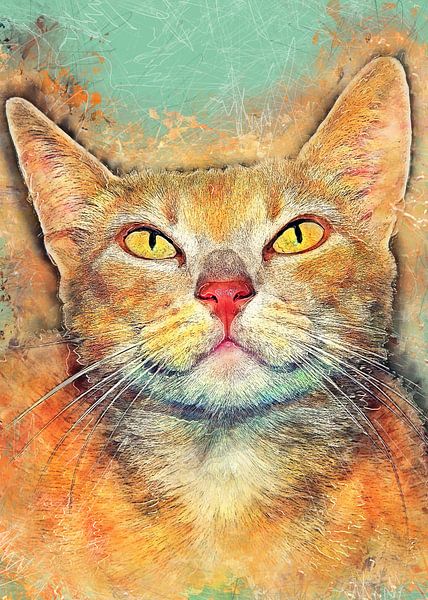 Katze Tier Aquarell Kunst #Katze #Kätzchen von JBJart Justyna Jaszke