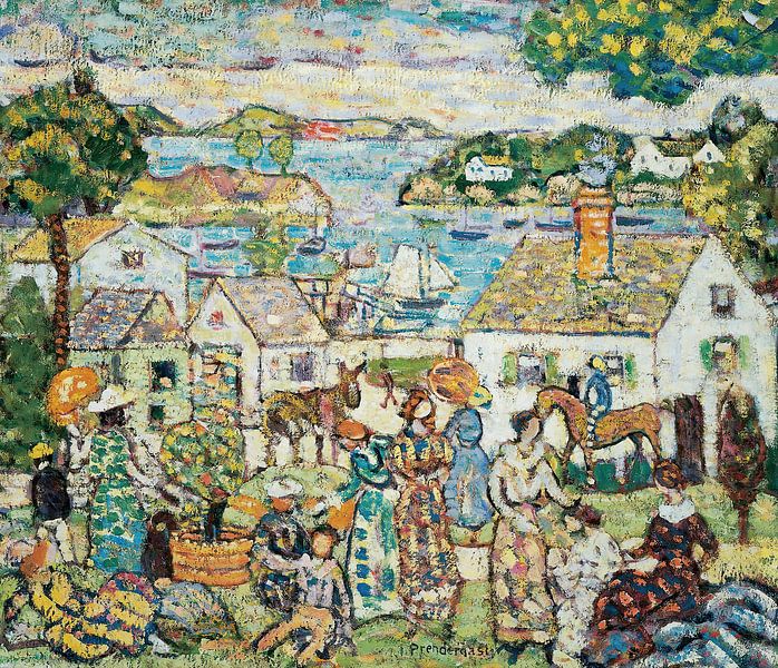 Maurice Prendergast (Amerikaner, geb. 1859, gest. 1924)-Neu-England-Hafen von finemasterpiece