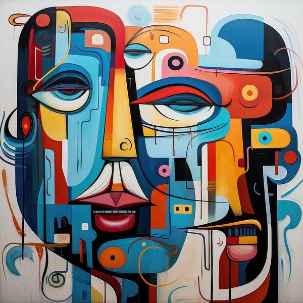 Face abstract in shapes and colours by Art Bizarre