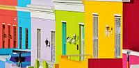 kleurrijke huizen in Bo Kaap in Kaapstad