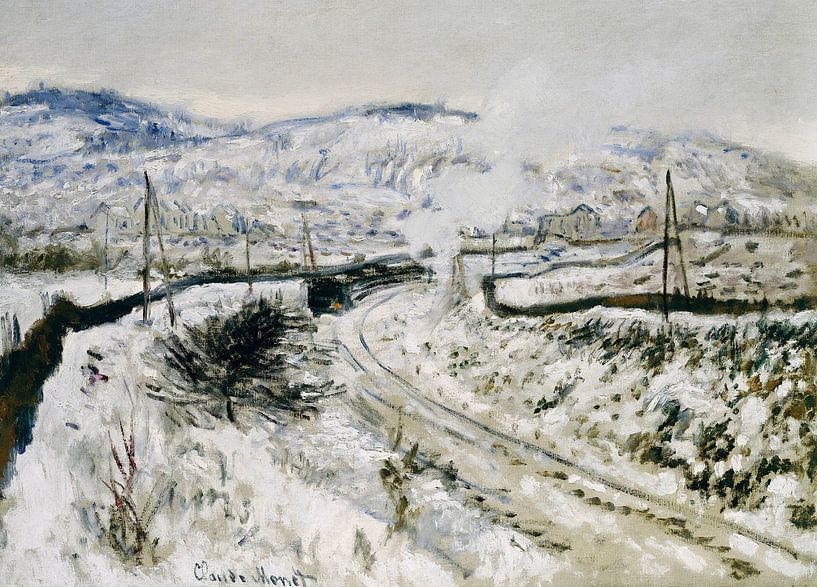 Claude Monet, Training im Schnee bei Argenteuil von finemasterpiece