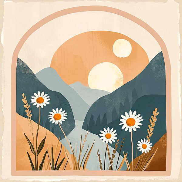Paysage floral de montagne par Vlindertuin-Art
