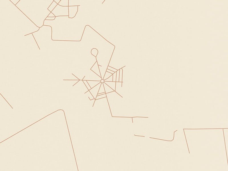 Terracotta-Stil Karte von Bourtange von De Kaartenwinkel