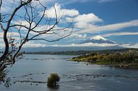 Blick auf Lago und Volcán Villarrica in Chile, in der Nähe von Villarrica und Pucón