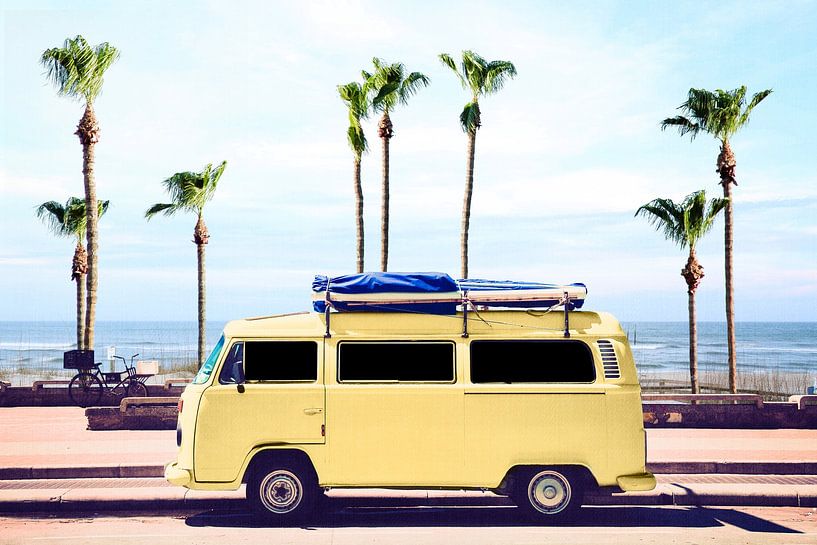 Surfer&#039;s Yellow Van by Gal Design