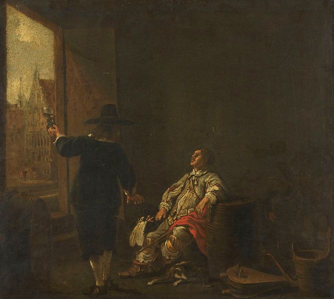 Hinweisschild eines Weinhändlers, Aelbert Cuyp von Meisterhafte Meister