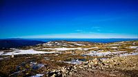 Melting snow in the Serra de Estrela mountains in spring