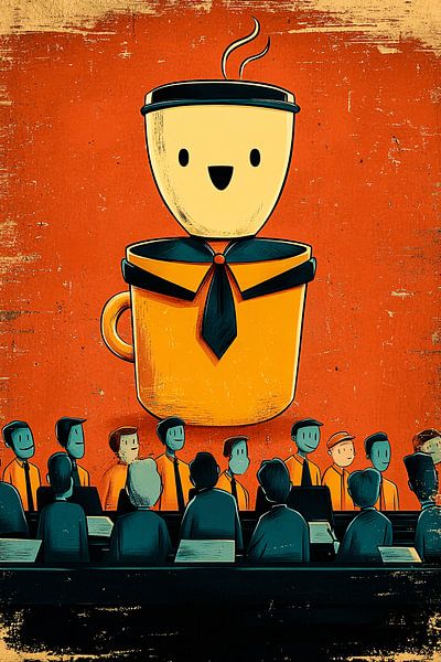 La tasse de café rencontre les gens avec humour par Imperial Art House