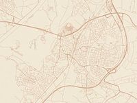 Kaart van Roermond in Terracotta