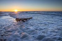 Ice cold winter evening at the Baltic Sea