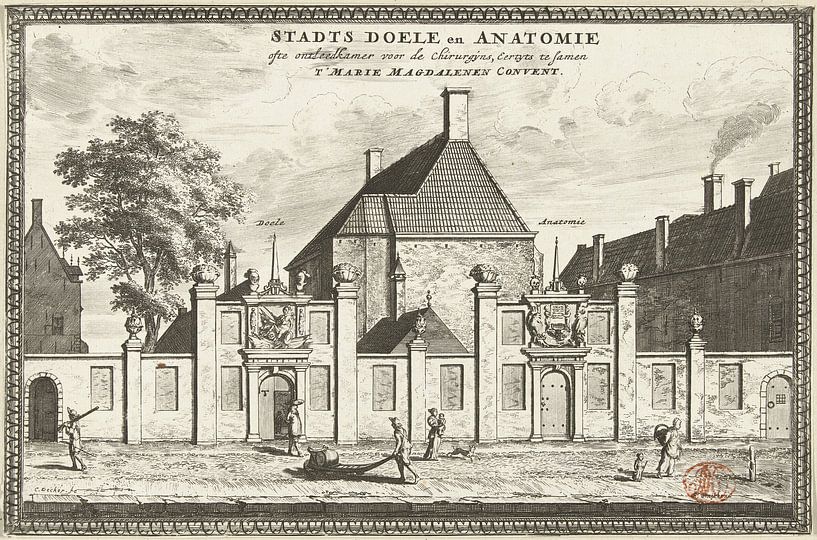 Coenraet Decker, Vue des objectifs de la ville et de la chambre du chirurgien à Delft, 1678 - 1703 par Atelier Liesjes