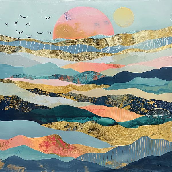 Goldene Hügel – Traumhafte Landschaft von Poster Art Shop