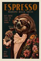 Art déco Espresso Martini Drinking Sloth