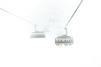 Minimalist Snow Landscape with Chairlift in the Mist