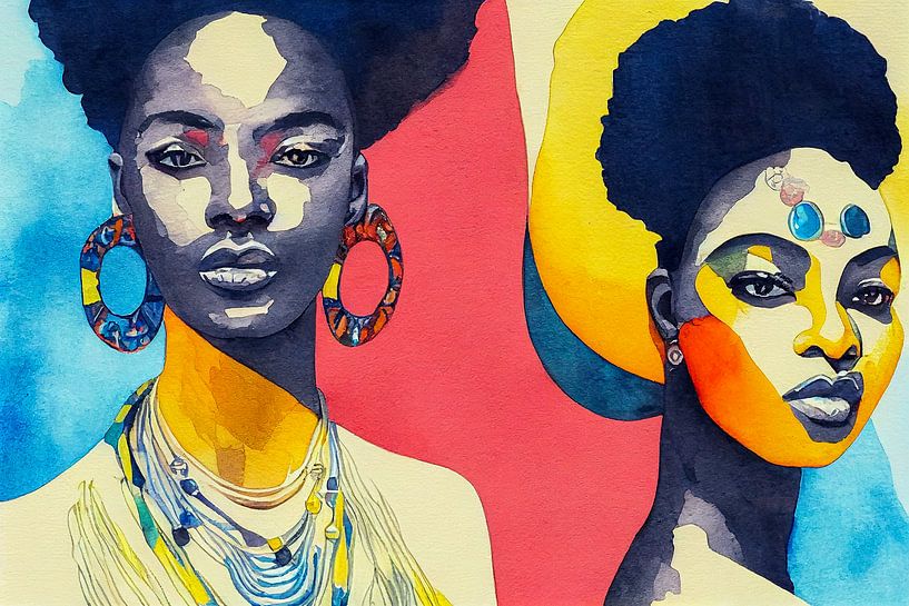 Gemälde von Afrikanischen bunten Frauen von Animaflora PicsStock