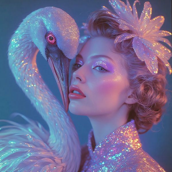 Pinkfarbenes Geflüster aus Federn und Licht von A.D. Digital ART