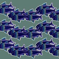 VISSEN zwemmend in rithmisch patroon