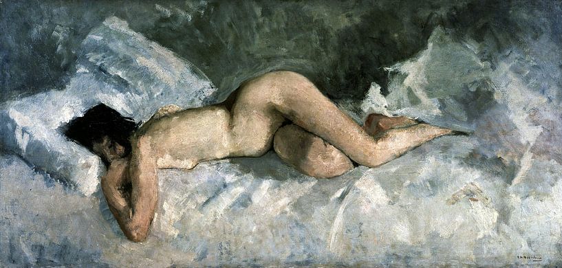 Reclining Nude, George Hendrik Breitner - 1887 by Atelier Liesjes