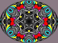 Colourful ellipse on a grey background