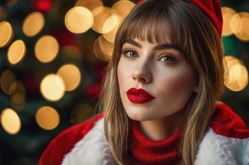 mooi meisje met kerstman kostuum van hisam colours