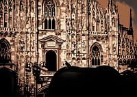 Gothic Cathedral Facade of Duomo of Milan