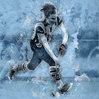 Hockey speelster in actie